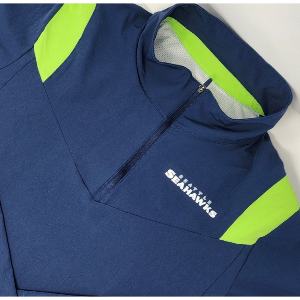 Nike Lightweight Dri Fit Seattle Seahawks 1/4 Zip Pullover Men Small Vented NFL